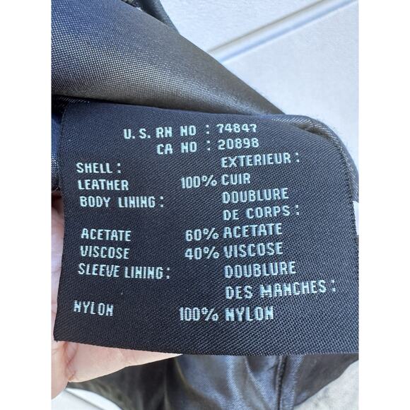 Marc New York Men's Black Zip Leather Jacket size L Moto Classic - Picture 6 of 10